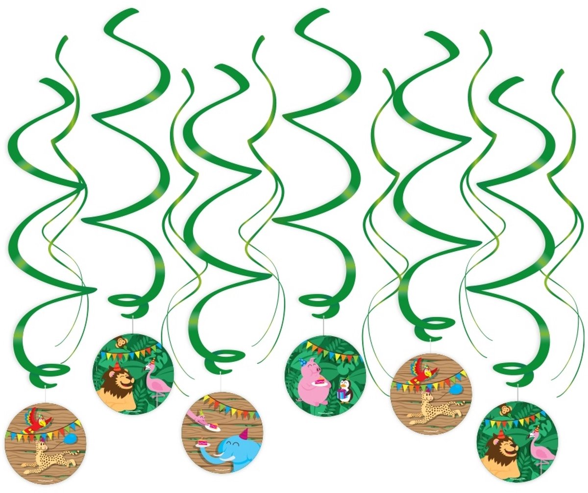 Swirl decorations Jungle | 6 stuks